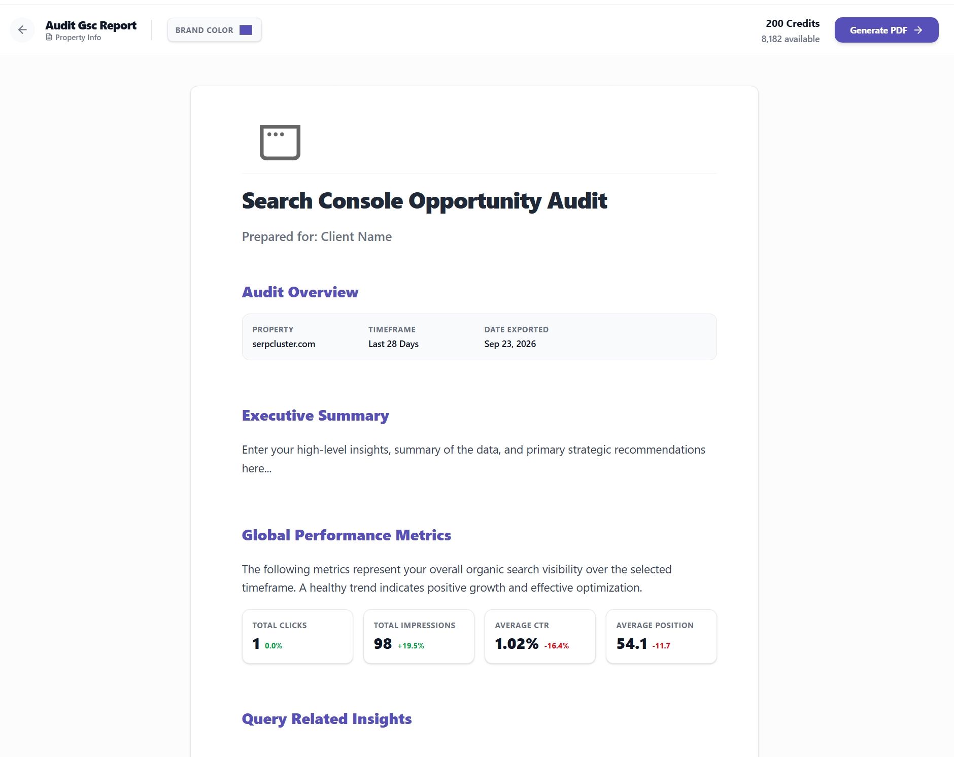 Generate White-Label Client Audits