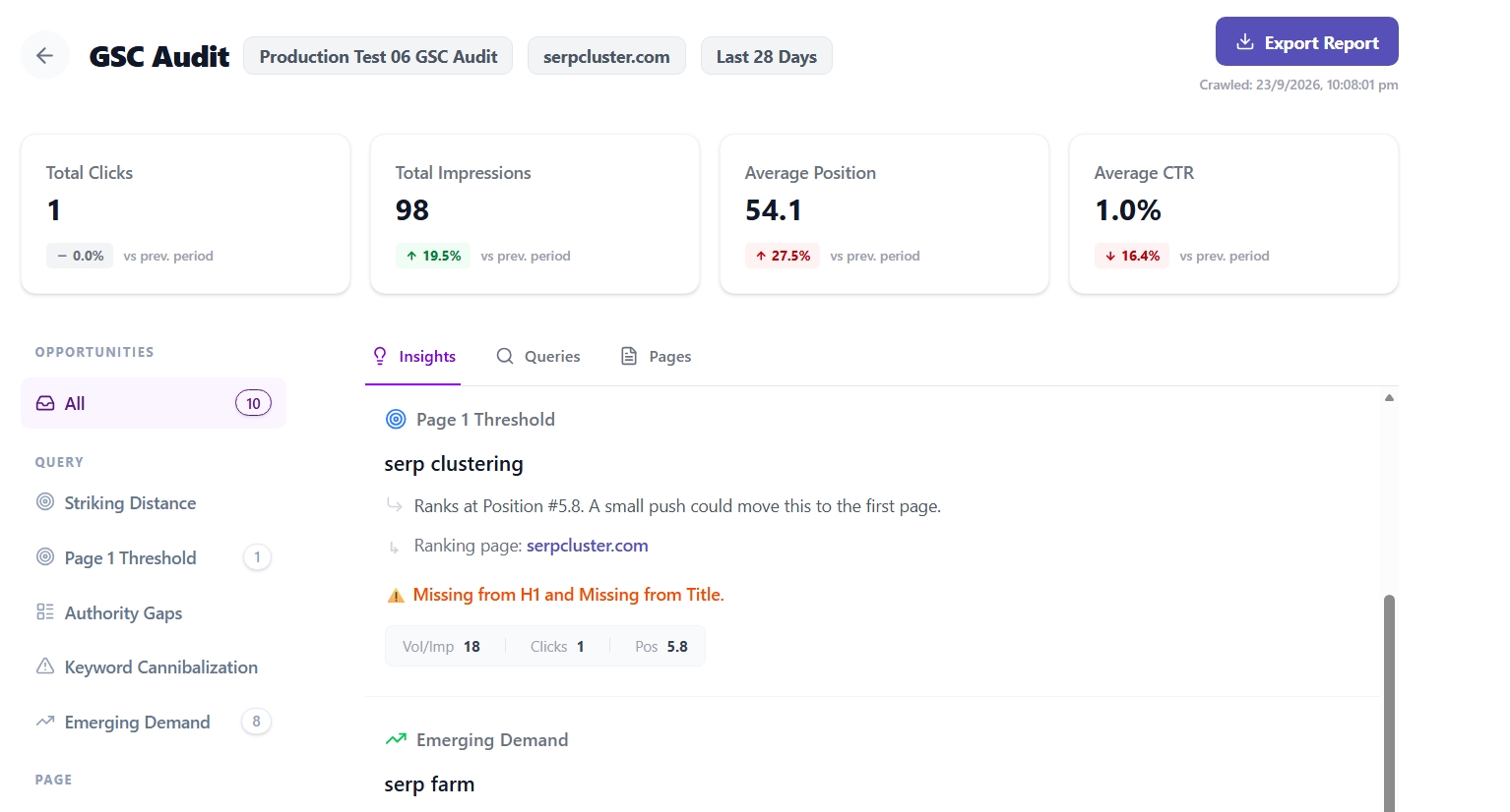 Diagnose technical blockers and reverse ranking decay instantly